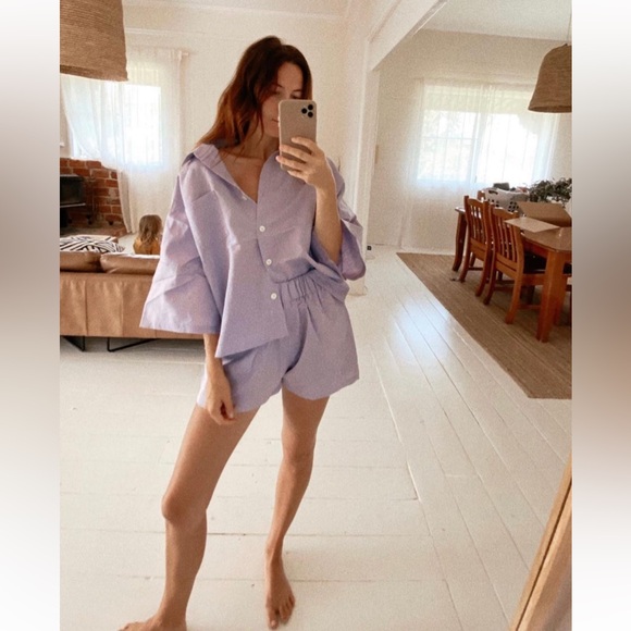 Summi Summi Ocean Blue Linen Set NWOT - Picture 3 of 6